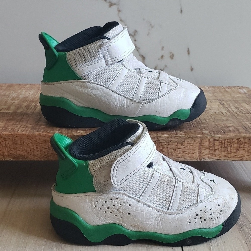 Jordan 6 Rings Baby 6 White Black Lucky Green Sneaker Shoes